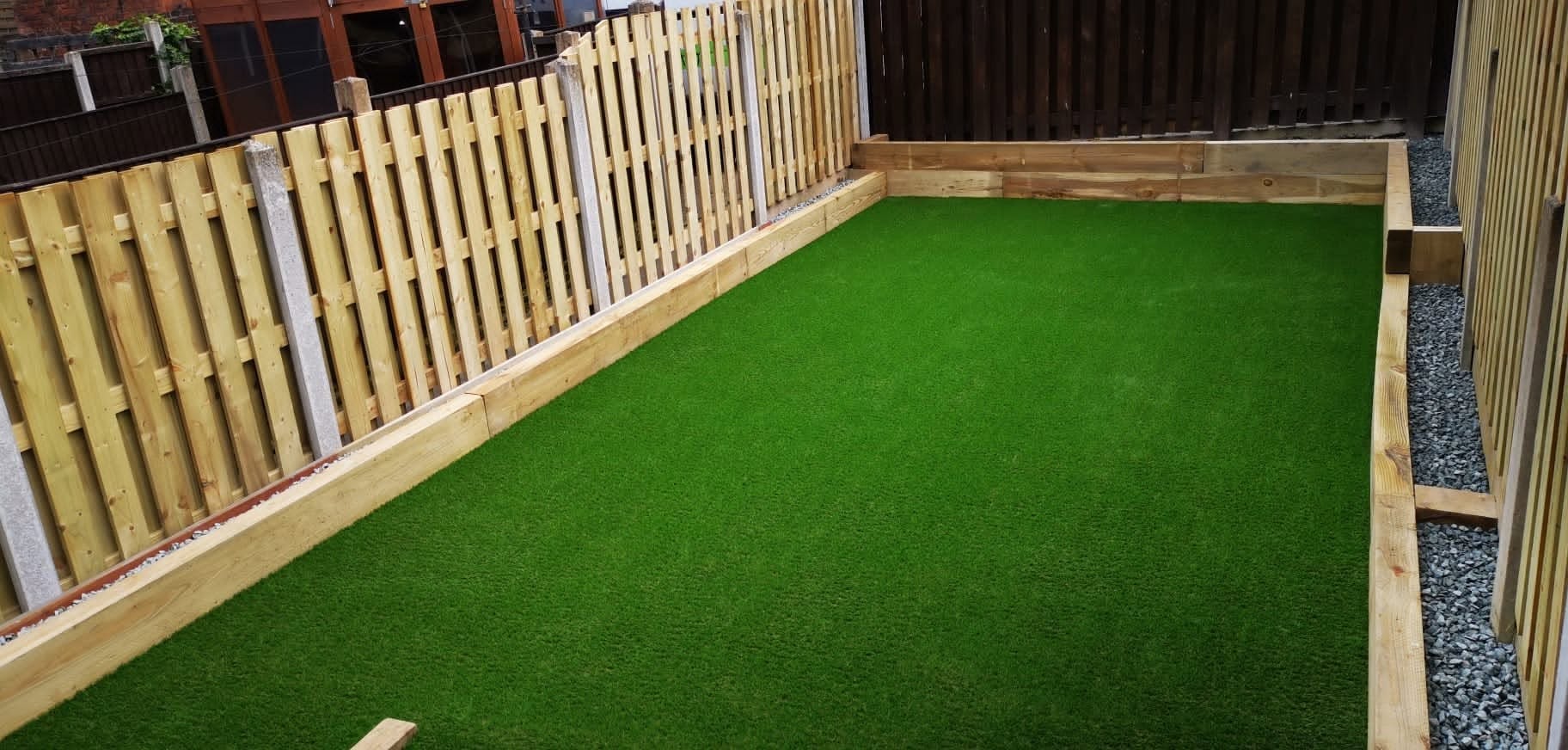 Fresh artificial grass installation