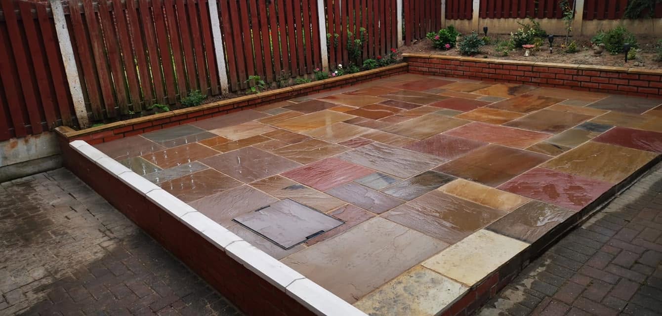 High quality sandstone patio installation
